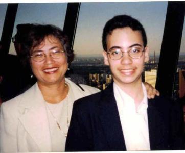 Sarah Huertas, MD and son in 2000